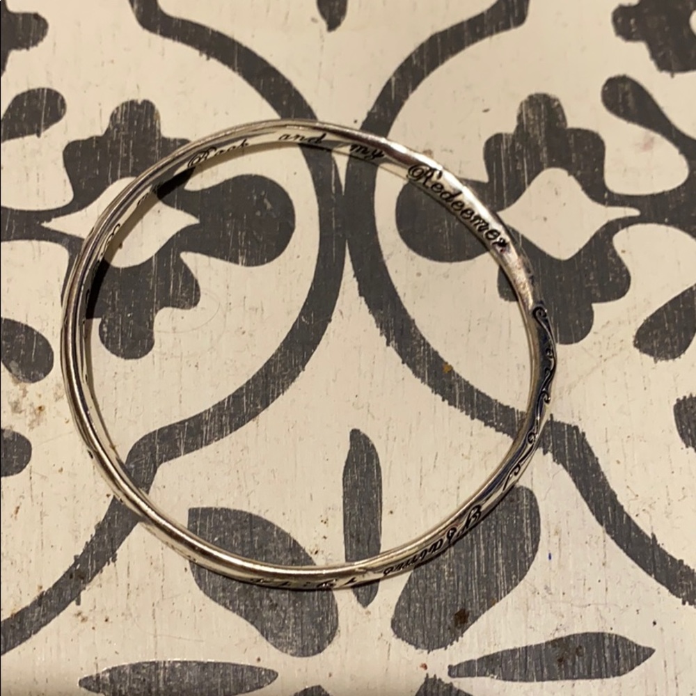 Sterling silver bible verse inscription bracelet